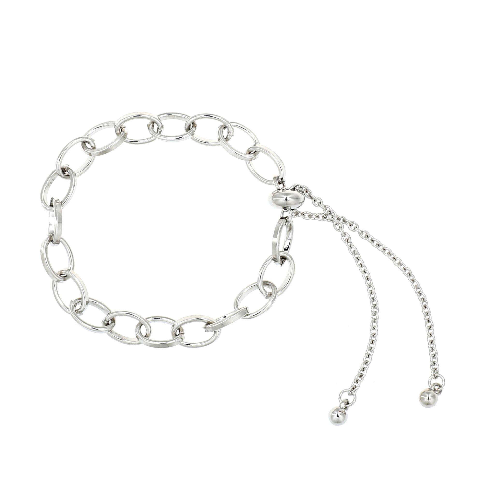 Rhodium Cable Slider Charm Bracelets, 2ct. by Bead Landing™
